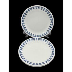 Corelle Porto Calle Luncheon Plates Set Of 4 8.5” White & Blue